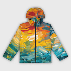 Женская ветровка Хаотичный цветные мазки краски