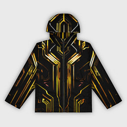 Женская ветровка Золотые полосы на чёрном фоне