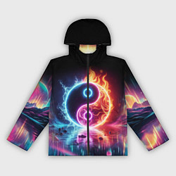 Женская ветровка Инь янь - неоновый космос