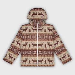 Женская ветровка Вязаный скандинавский орнамент с оленями