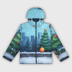 Женская ветровка Елки и елочные игрушки