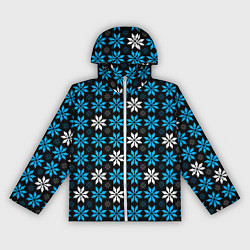 Женская ветровка Бело-голубые звёзды на чёрном фоне