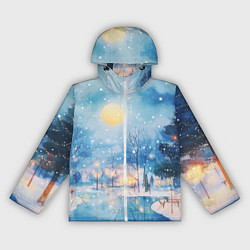 Женская ветровка Новогодняя атмосфера - акварель