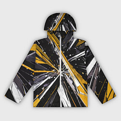 Женская ветровка Чёрно-жёлто-белая абстракция