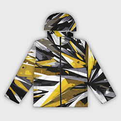Женская ветровка Чёрно-жёлто-белая абстракция