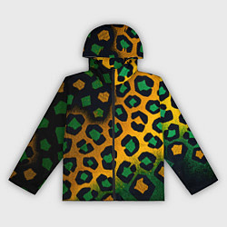 Женская ветровка Зеленые и золотые пятна леопарда