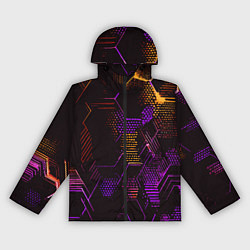 Женская ветровка Жёлто-фиолетовые точки и линии на чёрном фоне