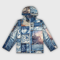 Женская ветровка Пэчворк с мотивами аниме
