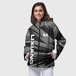Ветровка с капюшоном женская Lixiang - монохромный серый, цвет: 3D-черный — фото 2