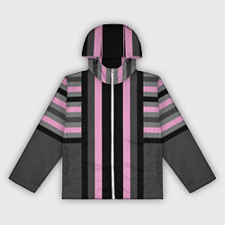 Женская ветровка Розово серый полосатый узор