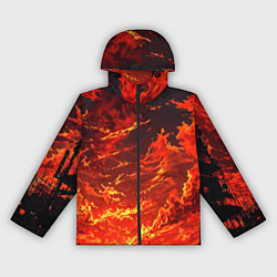 Ветровка с капюшоном женская Багровый огненный закат, цвет: 3D-черный
