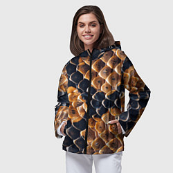Ветровка с капюшоном женская Змеиный талисман, цвет: 3D-черный — фото 2