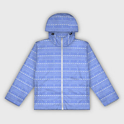 Женская ветровка Бело-голубой простой узор