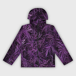 Женская ветровка Фиолетовая трава на чёрном фоне
