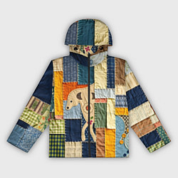 Женская ветровка Пэчворк с собакой