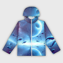 Женская ветровка Луна и рыбы - нейроарт фантазия