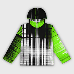 Ветровка с капюшоном женская Зелёно-чёрный гранж на белом фоне, цвет: 3D-белый