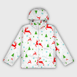 Женская ветровка Новогодние олени с ёлками