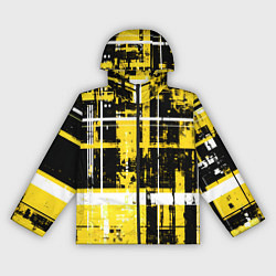 Женская ветровка Жёлто-белый гранж на чёрном фоне