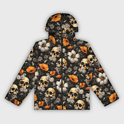 Женская ветровка Маки и черепа