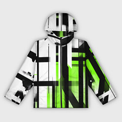 Женская ветровка Чёрно-зелёные вертикальные и горизонтальные полосы