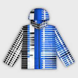 Женская ветровка White stripes on a black and blue background
