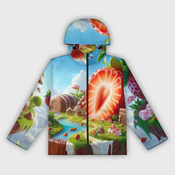 Женская ветровка Клубничная планета - нейроарт фантазия