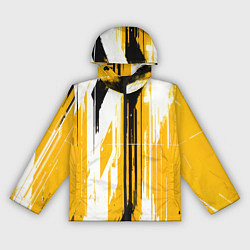 Женская ветровка Вертикальные чёрно-белые линии на жёлтом фоне