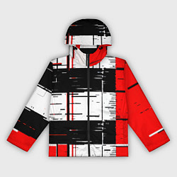 Женская ветровка Чёрные и красные полосы на белом фоне