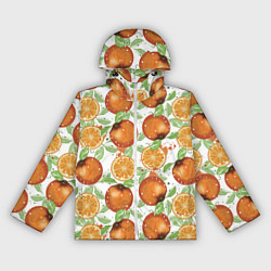 Ветровка с капюшоном женская Сочные апельсины и дольки апельсинов, цвет: 3D-белый