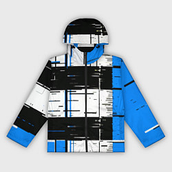 Женская ветровка Синие и чёрные полосы на белом фоне