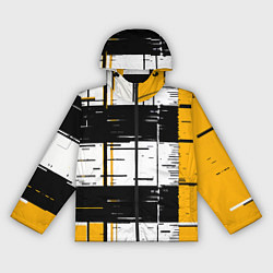 Женская ветровка Жёлтые и чёрные полосы на белом фоне