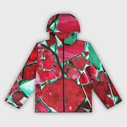 Женская ветровка Зеленый минерал в красном камне