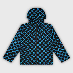 Женская ветровка Чёрный и голубой искажённые полосы