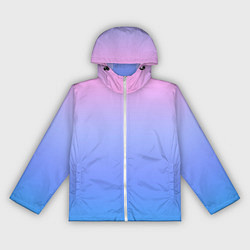 Ветровка с капюшоном женская Градиент мягкий розовый в голубой перелив, цвет: 3D-белый