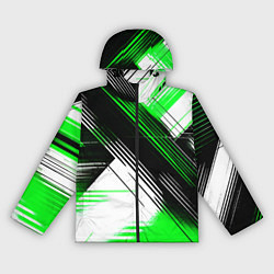 Женская ветровка Диагональные зелёно-чёрные линии на белом фоне