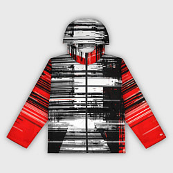 Женская ветровка Горизонтальные чёрные линии на бело-красном фоне
