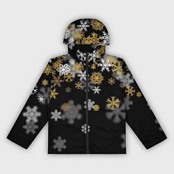 Женская ветровка Снежинки объемные золотистые