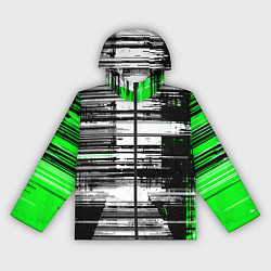 Женская ветровка Горизонтальные чёрные линии на бело-зелёном фоне