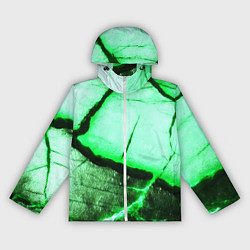 Женская ветровка Трещины на абстрактном зелёном фоне