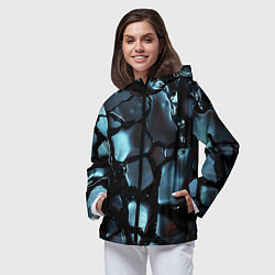 Ветровка с капюшоном женская The liquid substance is grey, цвет: 3D-черный — фото 2