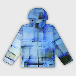 Женская ветровка Чёрные пятна на синем фоне абстракция