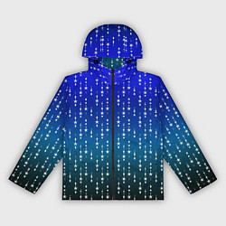 Женская ветровка Градиент сине-зелёный со звёздочками