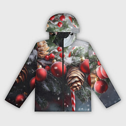 Женская ветровка Новогодние украшения на ветках