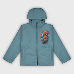 Женская ветровка Яркое сердце из кораллов в морском стиле