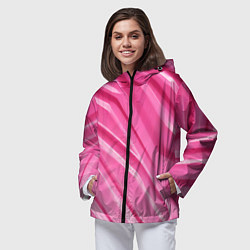 Ветровка с капюшоном женская Розовый пластик, цвет: 3D-черный — фото 2