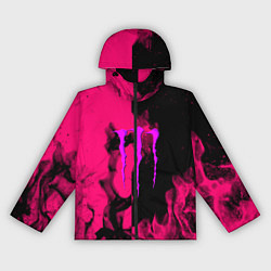 Ветровка с капюшоном женская Monster energy fire pink, цвет: 3D-черный