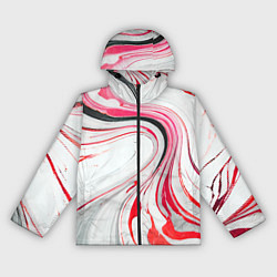 Женская ветровка Волнистые чёрно-красные линии на белом фоне