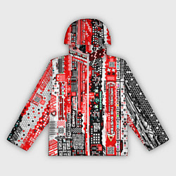 Женская ветровка Киберпанк паттерн красный
