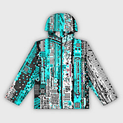 Женская ветровка Киберпанк паттерн голубой
